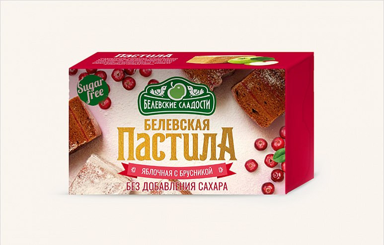  Пастила  200г диетическая с КЛЮКВОЙ, НОВЫЙ ФОРМАТ (4*50г)    в Кимрах